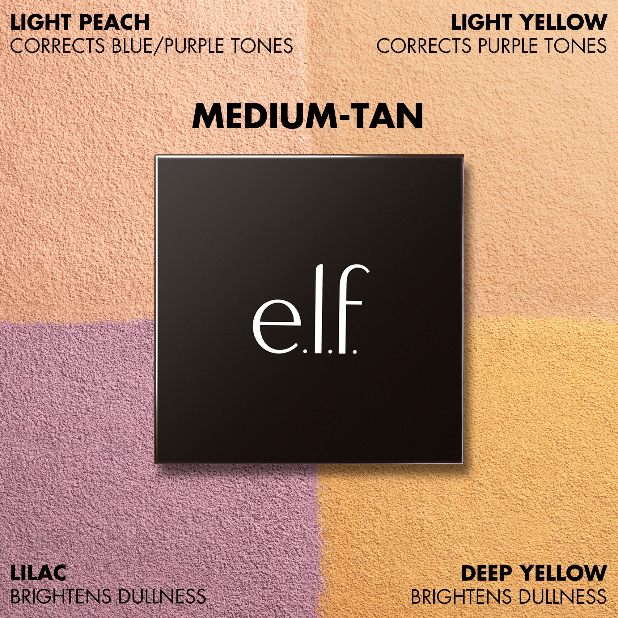 E.L.F. SET IT BRIGHT CORRECTING & BRIGHTENING SETTING POWDER QUAD (CUARTETO DE POLVO SUELTO PARA ROSTRO)